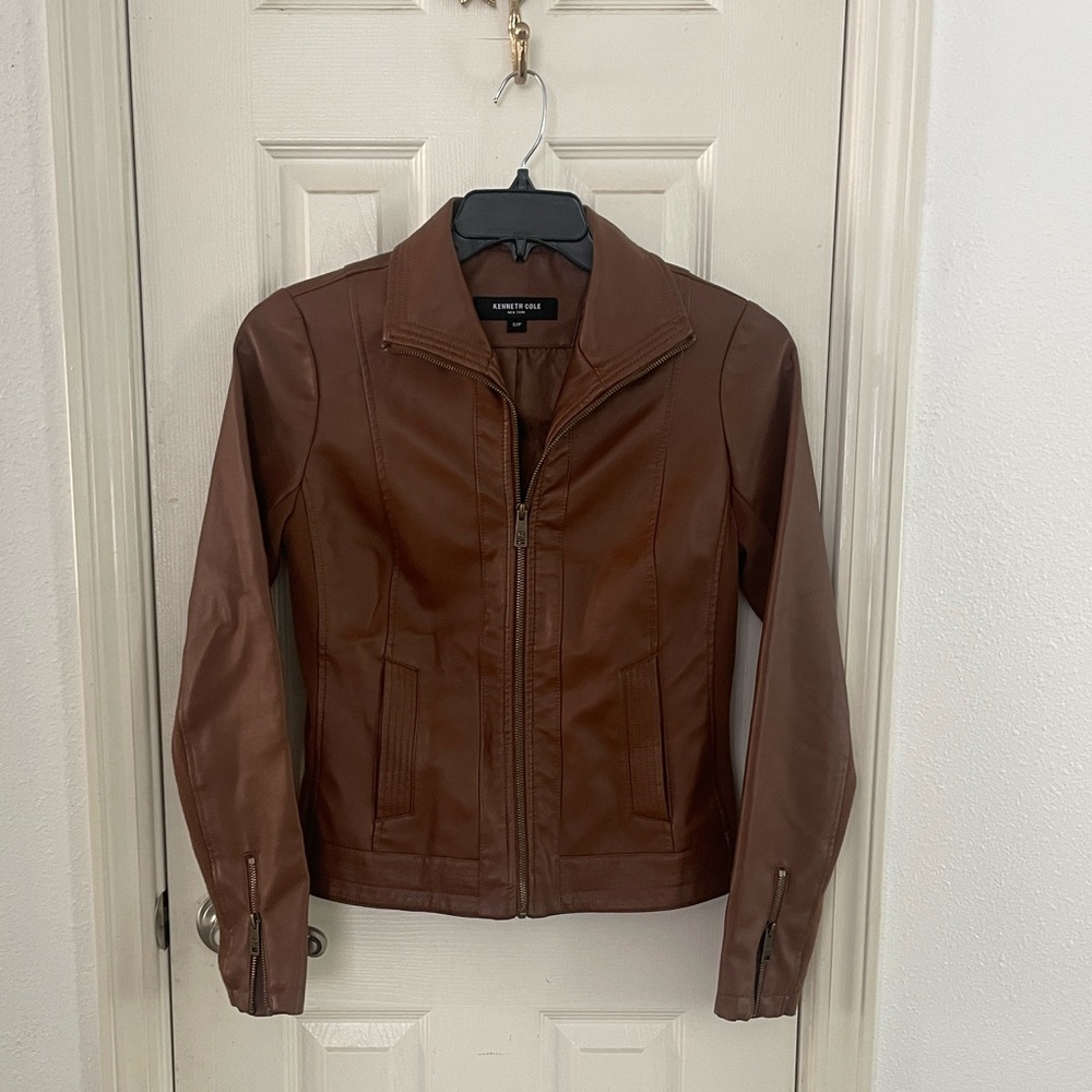 Kenneth Cole Brown Leather Jacket
